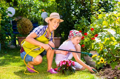 Well-kept residential garden in Aldborough Hatch after routine maintenance